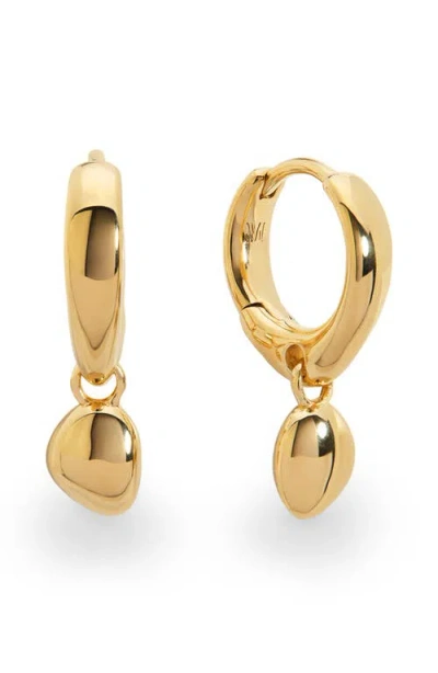 Monica Vinader Nura Stone Huggie Hoop Earrings In Gold