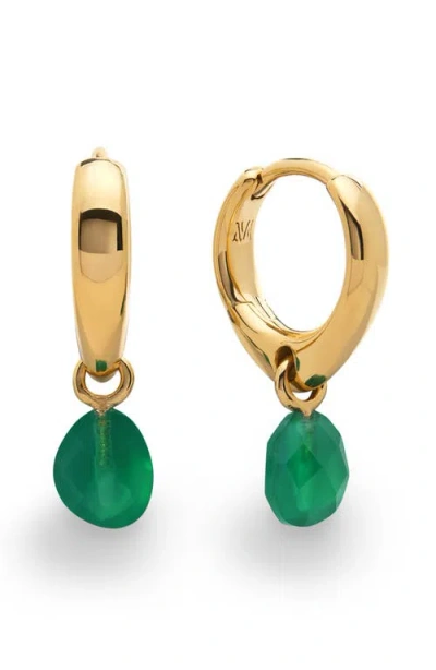 Monica Vinader Nura Stone Huggie Hoop Earrings In Gold