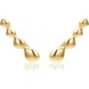 Monica Vinader Nura 18ct Yellow-gold Vermeil On Sterling Silver Teardrop Climber Earrings In Yellow Gold