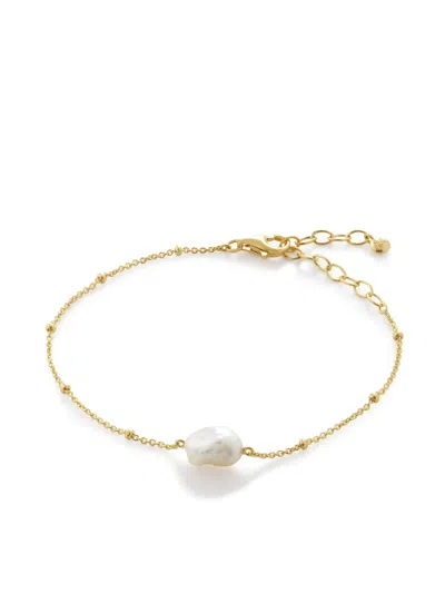 Monica Vinader Gold Keshi Pearl Beaded Chain Bracelet Pearl