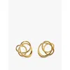 Monica Vinader Nura Wrap 18ct Yellow Gold-plated Vermeil Sterling-silver Stud Earrings In Yellow Gold
