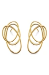 Monica Vinader Nura Wrap Drop Earrings In 18ct Gold Vermeil