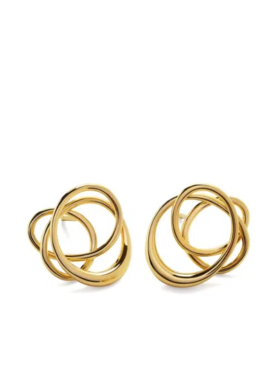 Monica Vinader Nura Wrap Stud Earrings In Gold