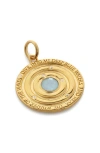Monica Vinader Gold Ocean Gemstone Pendant Aquamarine In 18k Gold Vermeil