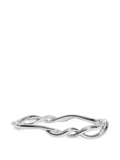 Monica Vinader Ochre Twisted Bangle In Silver