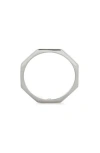 Monica Vinader Sterling Silver Octagon Stacking Ring In Silver