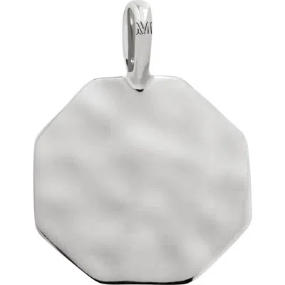 Monica Vinader Octagonal Pendant In Silver