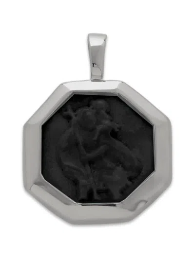Monica Vinader Octagonal-pendant Necklace In Metallic