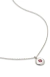 MONICA VINADER OCTOBER BIRTHSTONE PINK TOURMALINE PENDANT NECKLACE