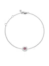 Monica Vinader Sterling Silver October Birthstone Chain Bracelet Pink Tourmaline In Metallic