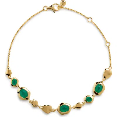 MONICA VINADER MONICA VINADER ODYSSEY AQUAMARINE PEBBLED CHAIN BRACELET