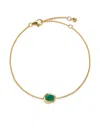 Monica Vinader Gold Odyssey Gemstone Chain Bracelet Green Onyx In Gold