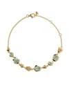 Monica Vinader Gold Odyssey Gemstone Pebbled Chain Bracelet Aquamarine In Gold