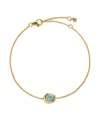 Monica Vinader Gold Odyssey Gemstone Chain Bracelet Aquamarine In Gold