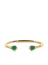 Monica Vinader Gold Odyssey Gemstone Open Cuff Green Onyx In Gold