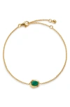 Monica Vinader Gold Odyssey Gemstone Chain Bracelet Green Onyx In Gold