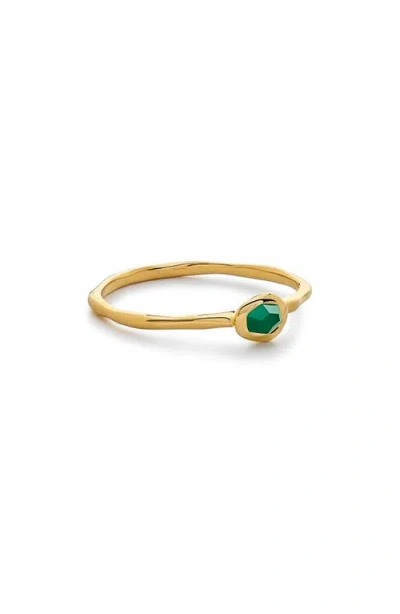 Monica Vinader Odyssey Green Onyx Stacking Ring In Gold