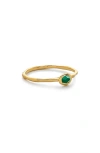 Monica Vinader Odyssey Green Onyx Stacking Ring In Gold