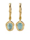 Monica Vinader Gold Odyssey Gemstone Huggie Earrings Aquamarine In Gold