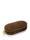Monica Vinader Mini Oval Suede Jewellery Box In Brown