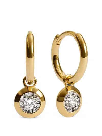 Monica Vinader Oval-diamond Huggie Earrings In Gray