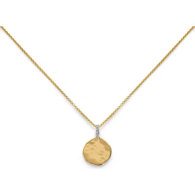 Monica Vinader Pavé Diamond Coin Pendant Necklace In Gold