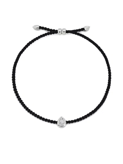 Monica Vinader Womens Round Solitaire Sterling-silver And 0.06ct Lab Grown Diamond Cord Bracelet In Gold