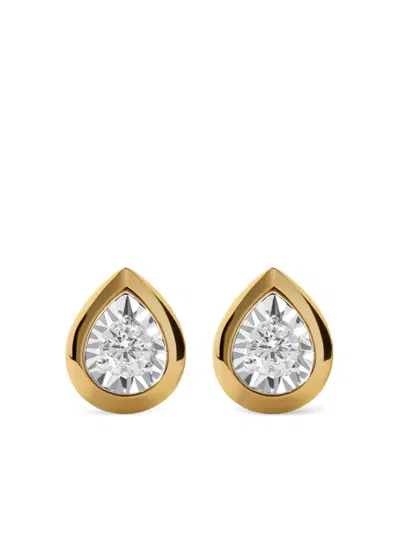 Monica Vinader Pear Diamond Stud Earrings In Gold