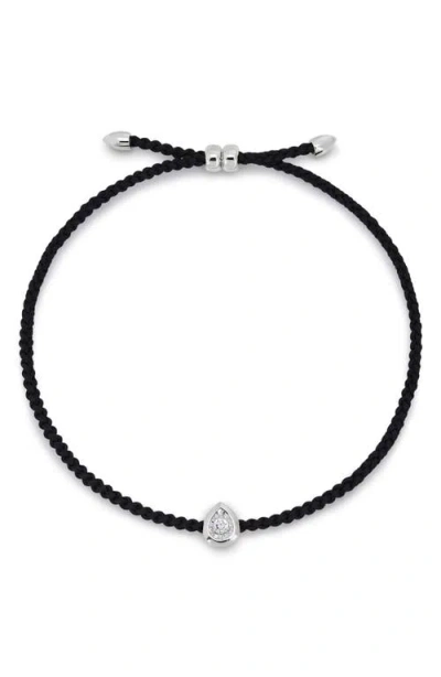 Monica Vinader Pear Set Lab Grown Diamond Cord Bracelet