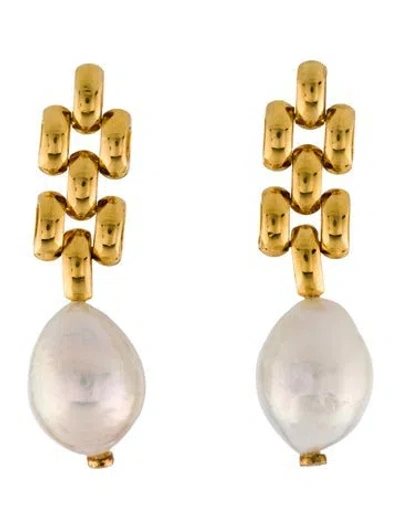 Pre-owned Monica Vinader Pearl Heirloom Cocktail Earrings In Multi