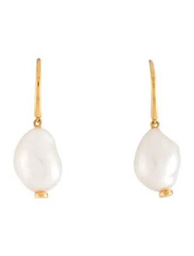 Pre-owned Monica Vinader Pearl Nura Keshi Drop Earrings In Multicolor