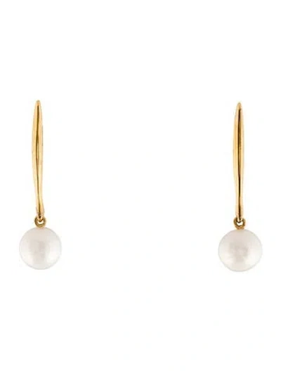 Pre-owned Monica Vinader Pearl Nura Round Drop Earrings In Multi