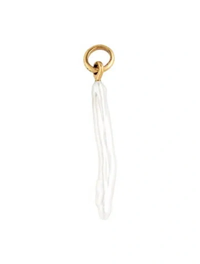 Pre-owned Monica Vinader Pearl Nura Skinny Biwa Pendant, 1.5" In Multi