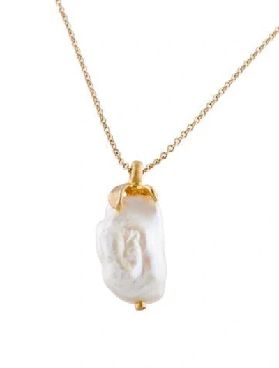 Pre-owned Monica Vinader Pearl Pendant Necklace, 15.5" In Multi