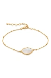 Monica Vinader Petal 18ct Yellow Gold-plated Vermeil Sterling Silver And Moonstone Bracelet In 18ct Gold Vermeil Sterl Silver