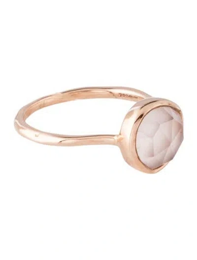 Pre-owned Monica Vinader Quartz Siren Gemstone Cocktail Ring In Multicolor