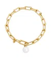 Monica Vinader Recycled 18k Gold Vermeil Alta Chain Pearl Bracelet In Brown