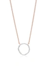 Monica Vinader Riva Circle Diamond Pendant Necklace In Gold
