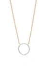 Monica Vinader Riva Circle Diamond Pendant Necklace In Yellow Gold/diamond