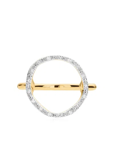 Monica Vinader Riva Circle Diamond Ring In Gold
