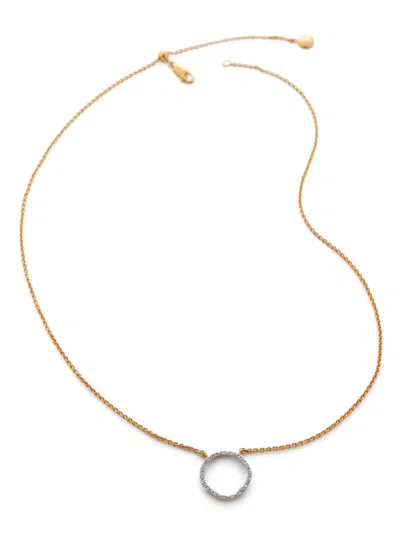 Monica Vinader Riva Crystal-embellished Necklace In Gold