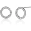 Monica Vinader Riva Diamond Circle Stud Earrings In Silver