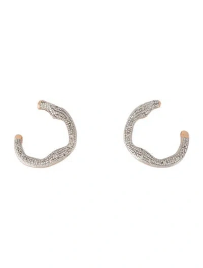 Pre-owned Monica Vinader Riva Diamond Circle Wrap Earrings In Multi