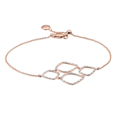 Monica Vinader Riva Diamond Cluster Bracelet, Rose Gold Vermeil On Silver