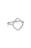 Monica Vinader Womens Sterling Silver Riva Recycled-sterling Silver And 0.045ct Diamond Ring In Silver