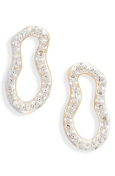 Monica Vinader Riva Diamond Stud Earrings In Gold