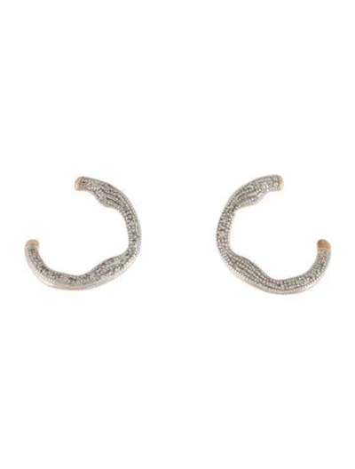 Pre-owned Monica Vinader Riva Diamond Wrap Earrings In Multi