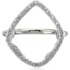 Monica Vinader Riva Hoop Diamond Ring In Silver