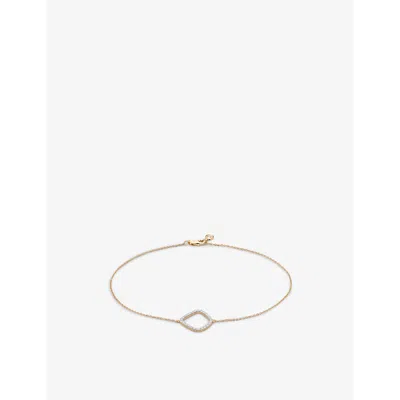 Monica Vinader Womens Yellow Gold Riva Kite Diamond And 18ct Gold-vermeil Chain Bracelet