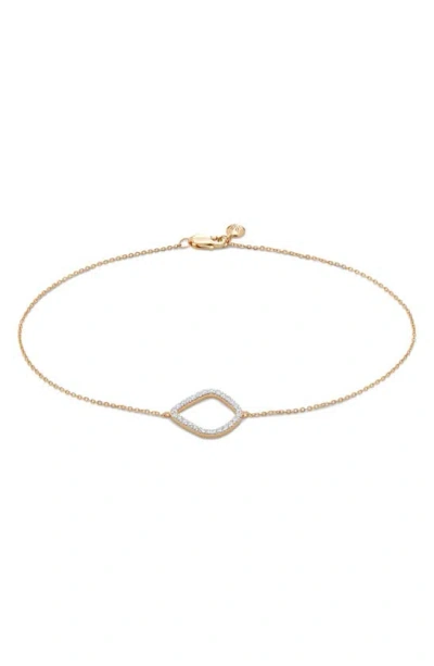 Monica Vinader Gold Lab Grown Diamond Riva Kite Chain Bracelet Lab Grown Diamond In 14k Gold